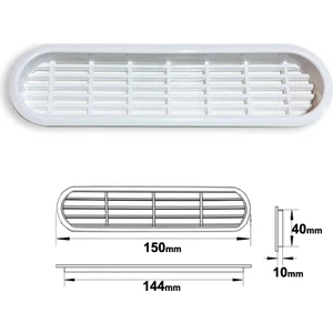 Şen Mobilya Aksesuarları Plastik Menfez Oval Beyaz