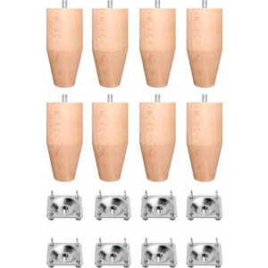Turan Ahşap Ahşap Koltuk Ayağı / Uzunluk: 12 cm / Çap: 5.5 cm