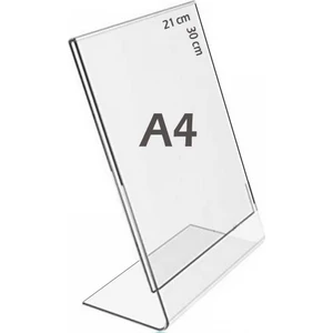 A4 L-Tipi Dikey 21x30 cm Şeffaf Pleksi Föylük Menü Fiyatlık Broşür Etiket Fotoğraflık Albüm Stand Sehpa Reklam