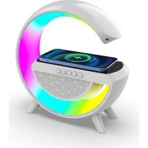 Koçak Elektronik Bluetooth Hoparlörlü Kablosuz Şarj Özellikli Masa Lambası Gece Lambası 3-In1 Gökkuşağı Model Bs-23
