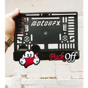 Aksaray Tasarım Atölyesi Motor Plakalık Mickey Mouse Model Takmatik Lazer Kesim Pleksi ( 1 Adet )