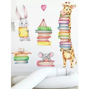 Kt Grup Kitapsever Hayvanlar Çocuk Odası Duvar Stickerseti