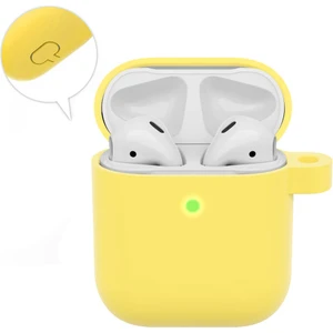 Airpods 1. ve 2. Nesil Uyumlu Koruyucu Silikon Kılıf - Silikon Koruma Kılıfı - Sarı