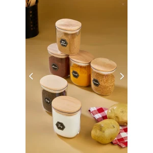 Fbz Home 6'lı Kaşıklı 400 ml Lüx Baharat Takımı Mika Kavanoz Saklama Kabı