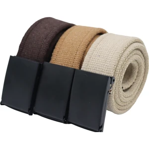 Anatolia Craft Taktikal Unisex  Erkek  Kadın Genç Için 3'lü Siyah Tokalı Bejkrem Taba Kahverengi Spor Kot Kanvas Bez Kemer