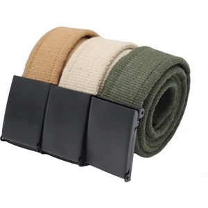 Anatolia Craft Taktikal Unisex Erkek Kadın Genç Için 3'lü Siyah Tokalı Taba Bejkrem Yeşil  Spor Kot Kanvas Bez Kemer