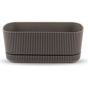 Pera Uzun Saksı No1 1,5 Litre Krater Kahve 23CM Plastik Kaktüs Sukulent Çiçek Balkon Saksısı