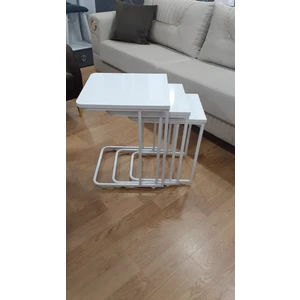 Mutlu Alışveriş Merkezi C Zigon Sehpa Mdf 3 Lü Tekerlekli Servis Sehpası