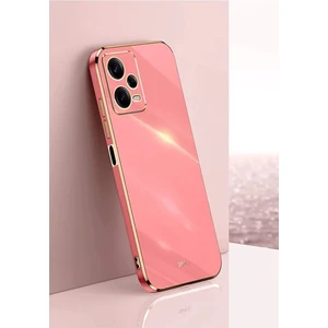M.TK Moveteck Xiaomi Poco X5 5g Uyumlu Kılıf Kamera Lens Korumalı Parlak Gold Altın Kenarlı Yumuşak Silikon Kapak