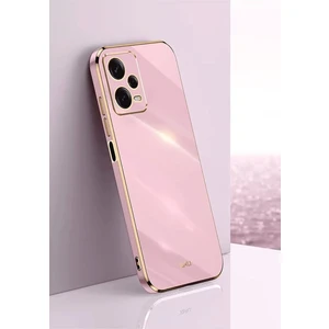 M.TK Moveteck Xiaomi Poco X5 5g Uyumlu Kılıf Kamera Lens Korumalı Parlak Gold Altın Kenarlı Yumuşak Silikon Kapak