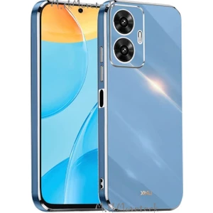 M.TK Moveteck Realme C55 Uyumlu Kılıf Kamera Korumalı Parlak Gold Altın Kenarlı Yumuşak Silikon Ince Kapak Zırh