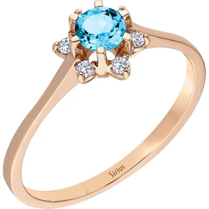Sirius Pırlanta Pırlanta ve Mavi Topaz Taşlı Elsa Yüzük 0447R0027