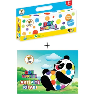 Mini Dot Markers 6 Renk Yıkanabilir +Aktivite Boyama Kitabı Seti