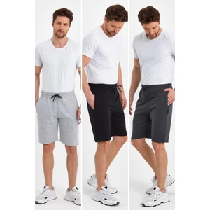 Regular Fit Yanları Cepli Rahat Kesim 3'lü Erkek Şort