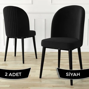 Aste Serisi 2 Adet Mutfak Sandalyesi Metal Siyah Iskeletli 1. Sınıf Babyface Kumaş
