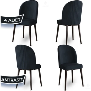 Aste Serisi 4 Adet Mutfak Sandalyesi Metal Kahve Iskeletli 1. Sınıf Babyface Kumaş