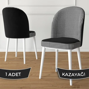 Kaze Serisi 1 Adet Kazayağı Desen Mutfak Sandalyesi Metal Iskeletli 1. Sınıf Babyface Kumaş