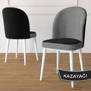 Kaze Serisi 4 Adet Kazayağı Desen Mutfak Sandalyesi Metal Iskeletli 1. Sınıf Babyface Kumaş