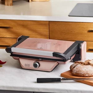 Antibakteriyel Gastro Diamond Izgara ve Tost Makinesi Rosegold