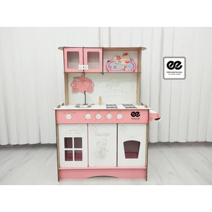 Wood Kids Büyük Ahşap Oyuncak Mutfak Seti - 3 mm