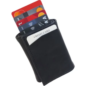 Hediyelik, Siyah Erkek Mekanizmalı Kartlık Suni Deri Cüzdan