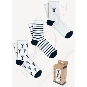 Mono Socks 3'lü Istakoz Desenli Lastiksiz Bambu Çorap