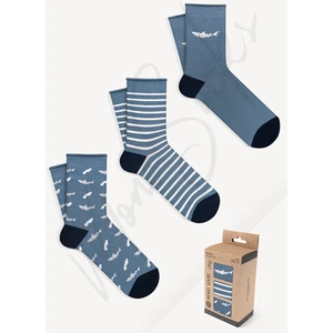 Mono Socks 3'lü Köpek Balığı Desenli Lastiksiz Bambu Çorap