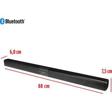 Mikado MD-SB101 Siyah 10WX2 12V/1.5A Bt+Usb+Aux+Tf Kartlı Ev Sinema Soundbar