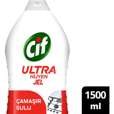 Cif Ultra Hijyen Jel Yüzey Temizleyici Çamaşır Sulu Katkılı Leke Çıkarıcı Yağ Çözücü 1500