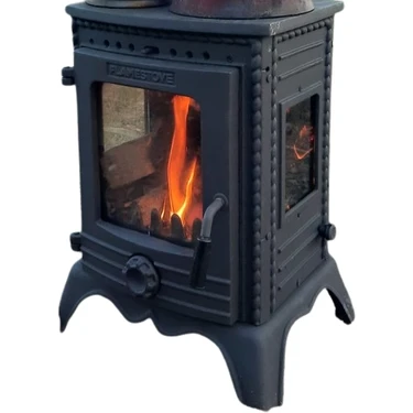 Flame Stove FS-052  Minör Lüx3 Camlı Pik Döküm Sömine