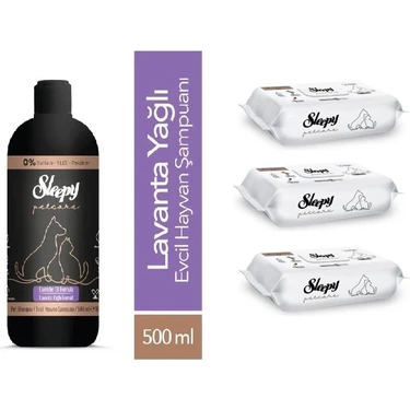 Sleepy Petcare Evcil Hayvan Şampuanı 500ML + 3 x Islak Bakım Havlusu