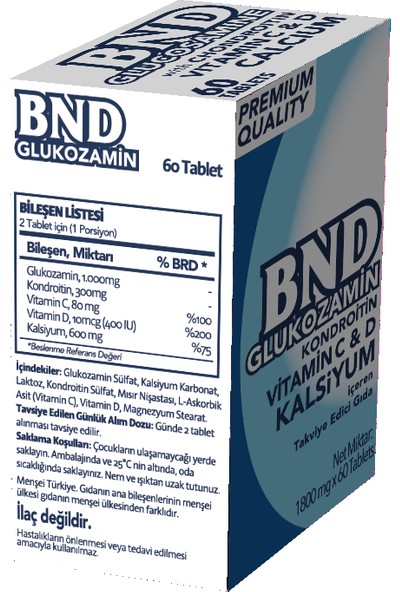 Bnd Glukozamin Kondroitin Vitamin C & D Kalsiyum 3'lü Paket