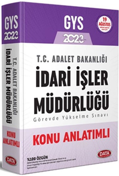 2023 Gys Adalet Bakanlığı Idari Işler Müdürlüğü Konu Anlatımlı Data
