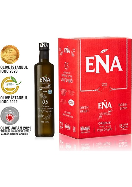 Erken Hasat Soğuk Sıkım Naturel Sızma Zeytinyağı 500 ml 6 Lı