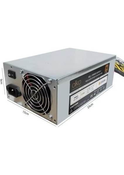 Power Supply 2000W 96 Plus 2 Fanlı Mining Için Olko SP-2000