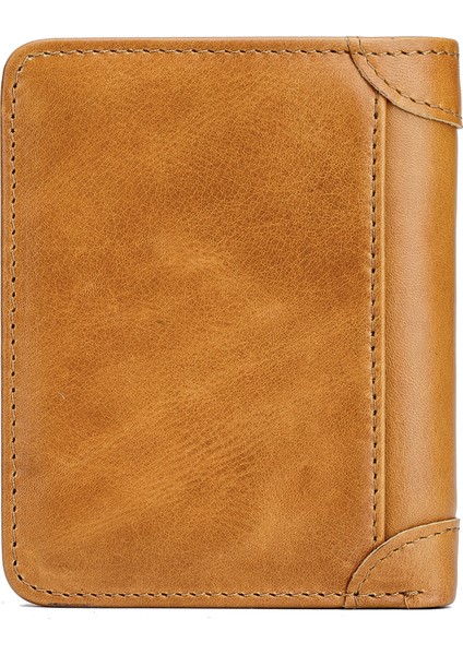 Çok Fonksiyonlu Rfıd Engelleme Cüzdan Üst Katmanlı Cowhide Deri Kart Taşıyan Pep Sikke Çantası (Yurt Dışından)