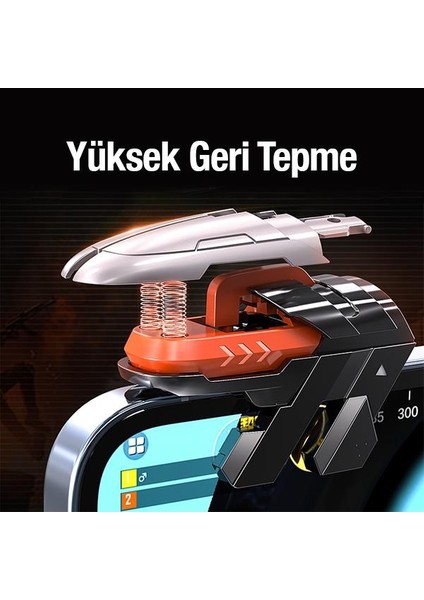 2 Adet Set Telefon Oyun Tetik Seti Mekanik 6 Parmak Pubg Joystick Tetik Tuşu Yüksek Hassasiyetli