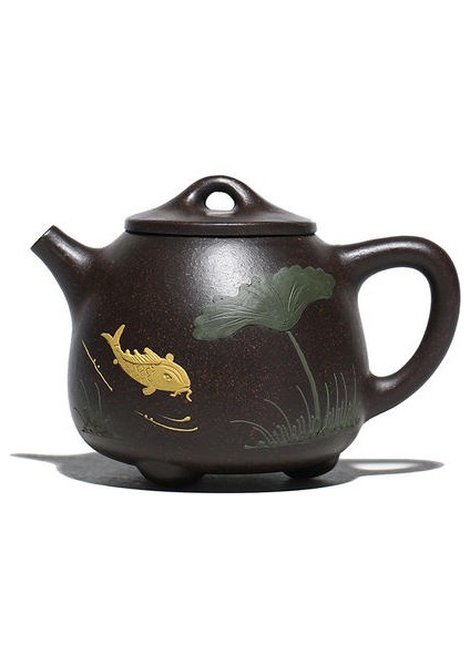 El Yapımı Yixing Çaydanlık Renk Handpainted Balık Su Isıtıcısı Yaratıcı Teaware Hediye Kutusu Gönder | Çaydanlıklar (Yurt Dışından)