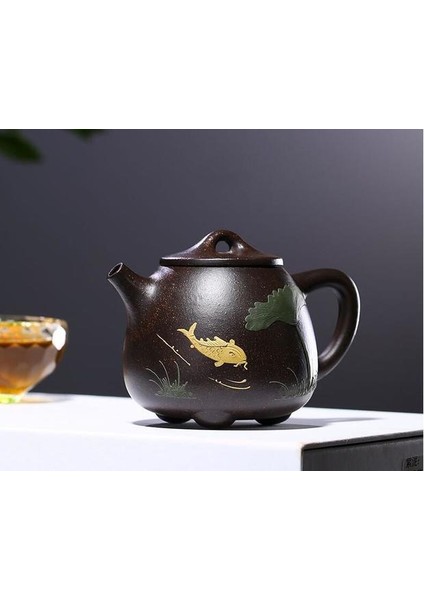 El Yapımı Yixing Çaydanlık Renk Handpainted Balık Su Isıtıcısı Yaratıcı Teaware Hediye Kutusu Gönder | Çaydanlıklar (Yurt Dışından)