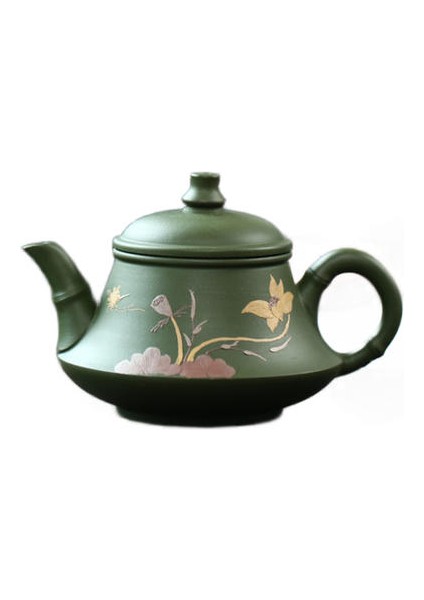 Gerçek El Yapımı Yeşil Su Isıtıcısı Yixing Mor Kil Çaydanlık Puer Çay Seti Kung Fu Zisha Teaware Ücretsiz Nakliye | Çaydanlıklar (Yurt Dışından)