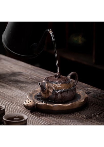 Japon Yaldız Demir Sır Tütsü Kolu Pot Seramik Kung Fu Demlik Tek Çaydanlık El Ewer Pu'er Çay Yapımı Cihazı Çay Kettle | Çaydanlıklar (Yurt Dışından)