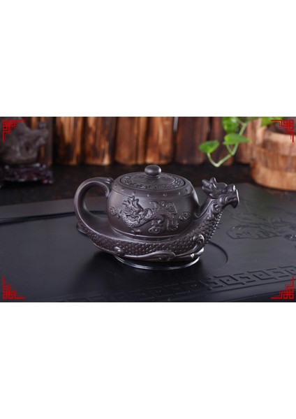 Mor Kil Çaydanlık, Geleneksel Ejderha Çay Potu Büyük Kapasiteli El Yapımı Kil Çay Seti Kettle Kung Fu Çaydanlık | Çaydanlıklar (Yurt Dışından) fiyatları