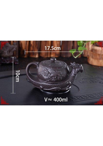 Mor Kil Çaydanlık, Geleneksel Ejderha Çay Potu Büyük Kapasiteli El Yapımı Kil Çay Seti Kettle Kung Fu Çaydanlık | Çaydanlıklar (Yurt Dışından) modelleri
