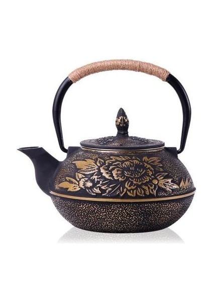 900 ml Dökme Demir Çaydanlık Seti Japon Çay Potu Kettle Emaye Kung Fu Demlikler Süzgeç Net Filtresi ile Metal | Çaydanlıklar (Şakayık) (Yurt Dışından)