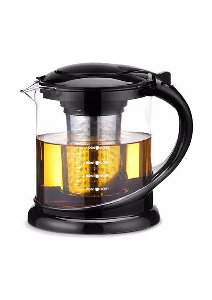 Büyük Kapasiteli Kalın Cam Kabarcık Çaydanlık, Borosilikat Cam Pot Çiçek Çay Seti Puer Su Isıtıcısı Kahve Çaydanlık Infuser ile Uygun | Çaydanlıklar (1000ML) (Yurt Dışından)
