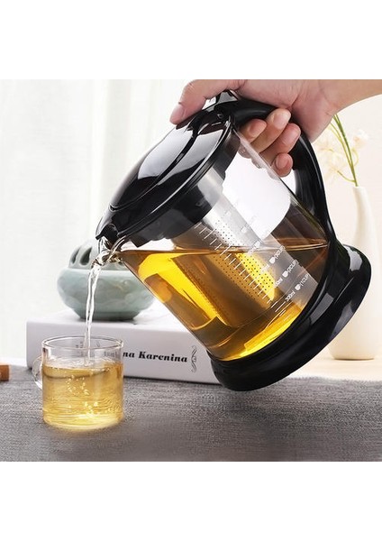 Büyük Kapasiteli Kalın Cam Kabarcık Çaydanlık, Borosilikat Cam Pot Çiçek Çay Seti Puer Su Isıtıcısı Kahve Çaydanlık Infuser ile Uygun | Çaydanlıklar (1000ML) (Yurt Dışından)