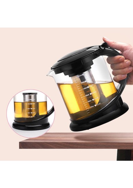 Büyük Kapasiteli Kalın Cam Kabarcık Çaydanlık, Borosilikat Cam Pot Çiçek Çay Seti Puer Su Isıtıcısı Kahve Çaydanlık Infuser ile Uygun | Çaydanlıklar (1000ML) (Yurt Dışından)