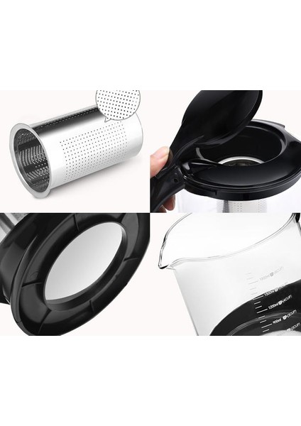 Büyük Kapasiteli Kalın Cam Kabarcık Çaydanlık, Borosilikat Cam Pot Çiçek Çay Seti Puer Su Isıtıcısı Kahve Çaydanlık Infuser ile Uygun | Çaydanlıklar (1000ML) (Yurt Dışından)