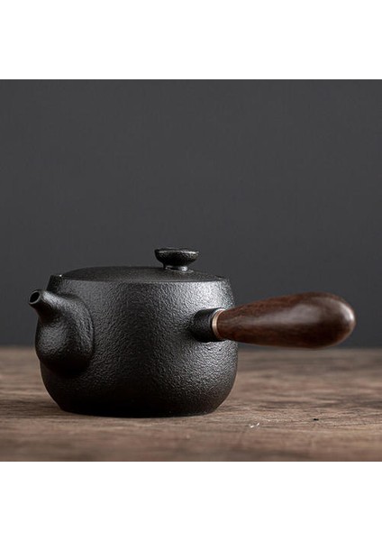 Siyah Çömlek Çay Çekici Kung Fu Çay Seti Yan Saplı Pot Ev Filtresi Çaydanlık Ham Çömlekçilik Japon Yaratıcı Tek Pot | Çaydanlıklar (Yurt Dışından)