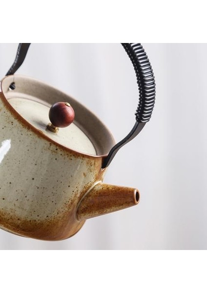 Stoneware Döngü Işlenmiş Çaydanlık Çaydanlık Seramik Ev Tek Demlik Retro Nostaljik Japon Kung Fu Demlik Set Çay Su Isıtıcısı Çay Potu | Çaydanlıklar (Yurt Dışından)